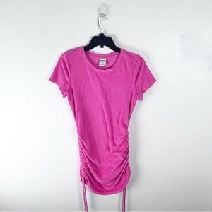 PINK VICTORIA’S SECRET Pink Ruched Sides Short Sleeves Dress Size Medium